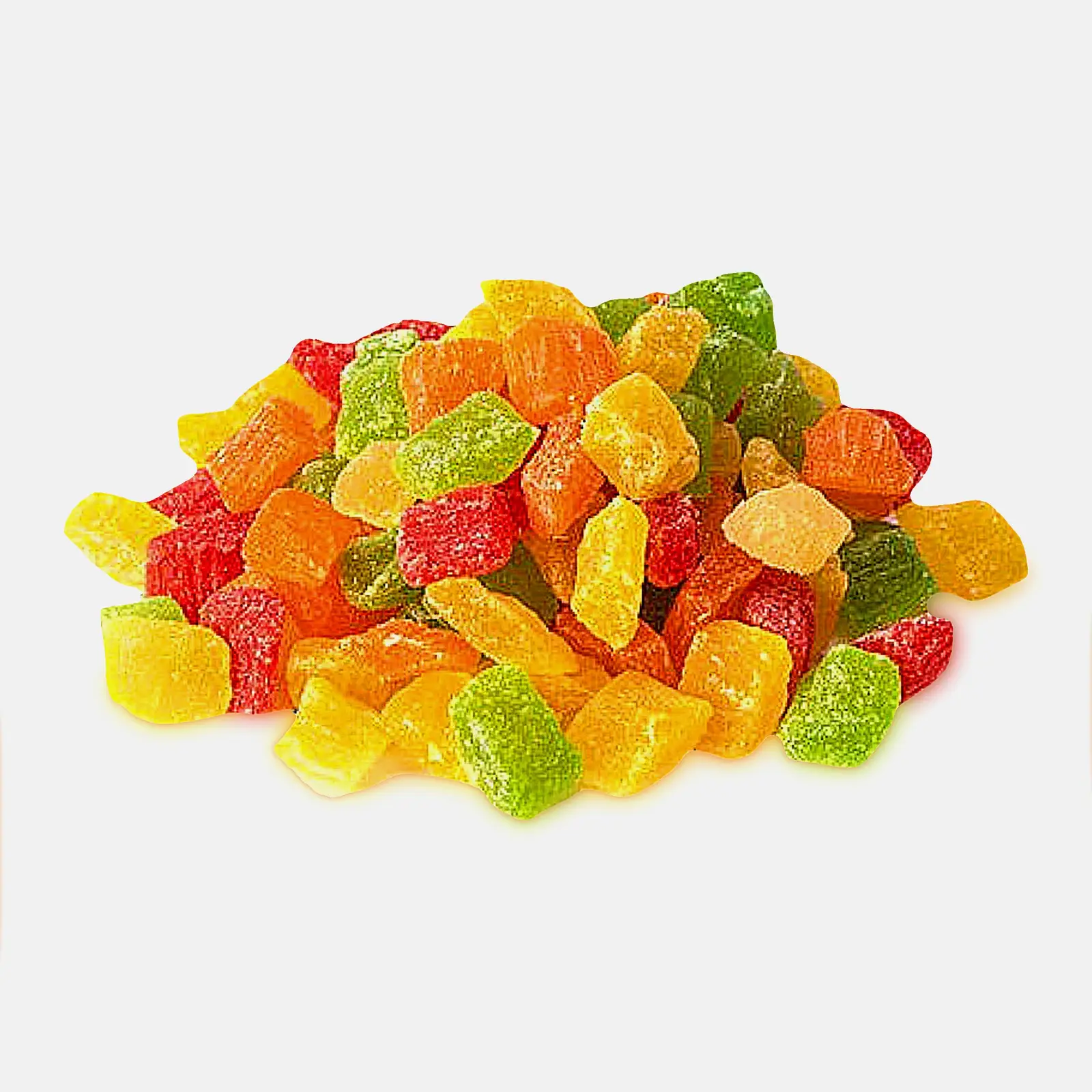 Изображение товара Разноцветные цукаты из ананаса 0.2 кг кисло-сладкое лакомство