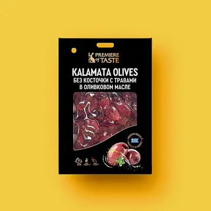 Оливки Каламата маринованные с травами без косточки Premiere of Taste 150г