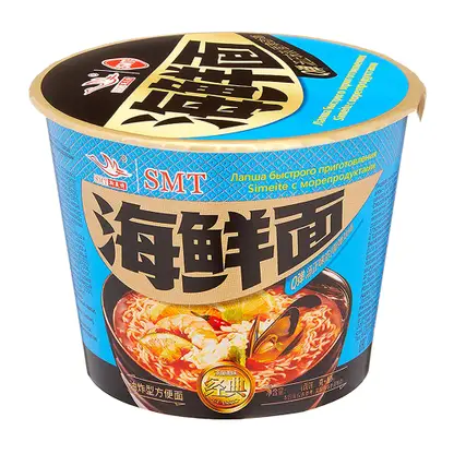 Изображение товара Лапша быстрого приготовления со вкусом морепродуктов Simeite 100 г
