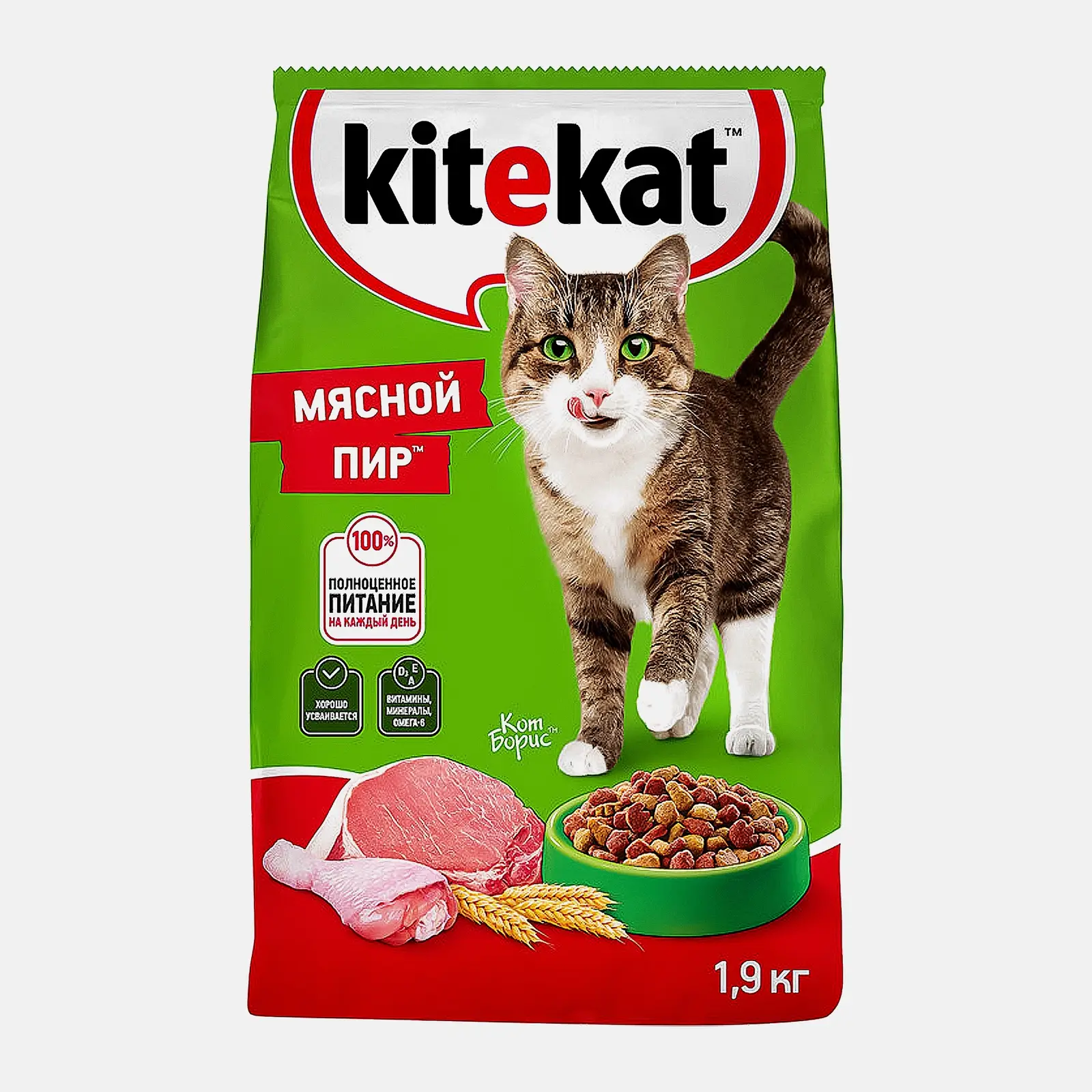 Сухой корм для кошек Kitekat Мясной пир 1.9кг