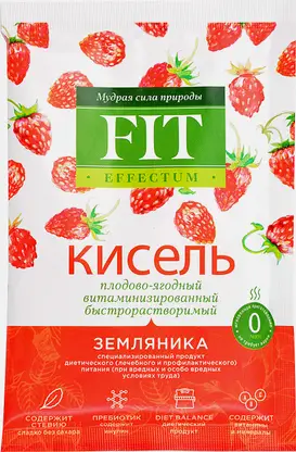 Кисель быстрорастворимый земляника Fiteffectum 30г