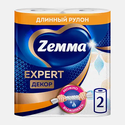 Бумажные полотенца Эксперт декор Zemma 2 рулона 3 слоя