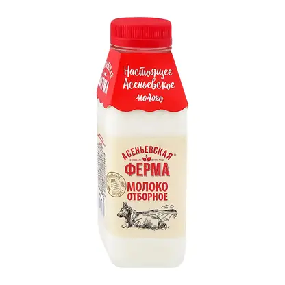 Изображение товара Молоко Асеньевская ферма отборное пастеризованное 3.4-6% 330мл