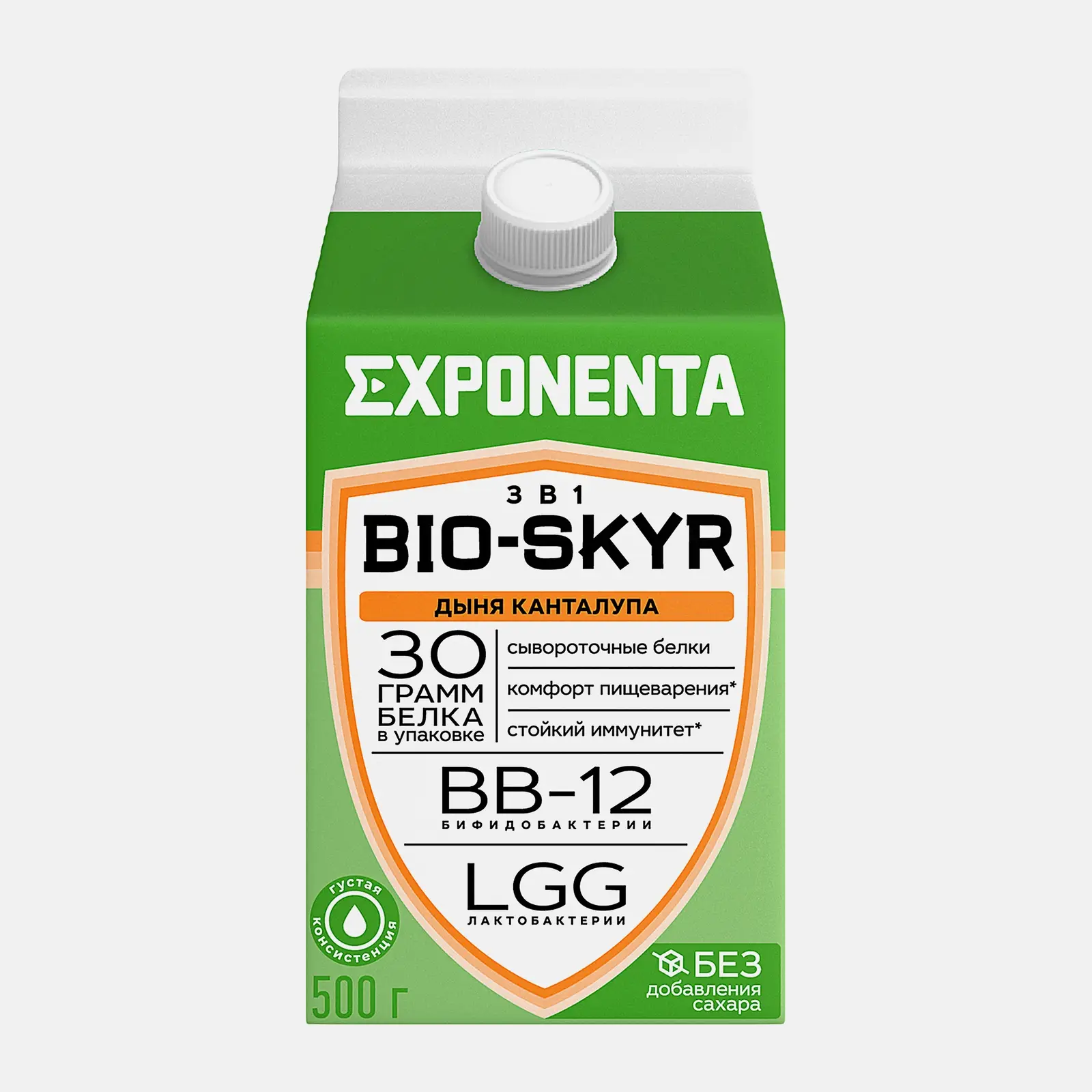 Изображение товара Кисломолочный напиток Exponenta Дыня кантал 500г обезжиренный натуральный вкус
