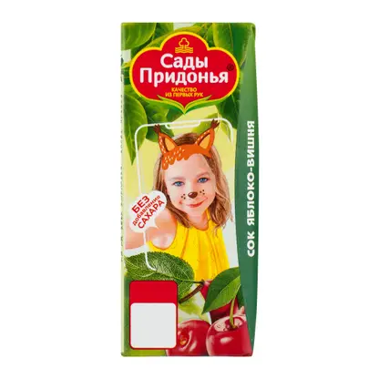 Изображение товара Сок Сады Придонья Яблоко-вишня 200мл