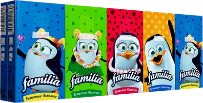 Платочки носовые Familia трехслойные 10*10шт