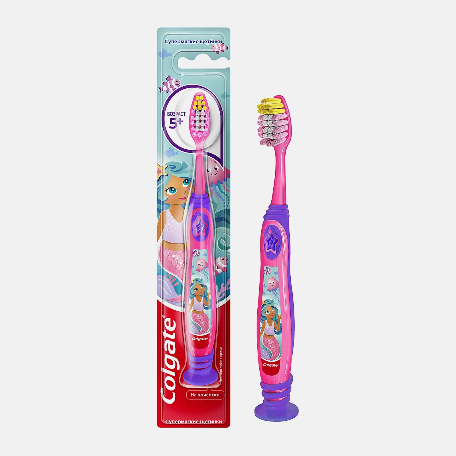 Зубная щётка Colgate Barbie StarSmile детская 5+ супермягкая 28г - фото 2