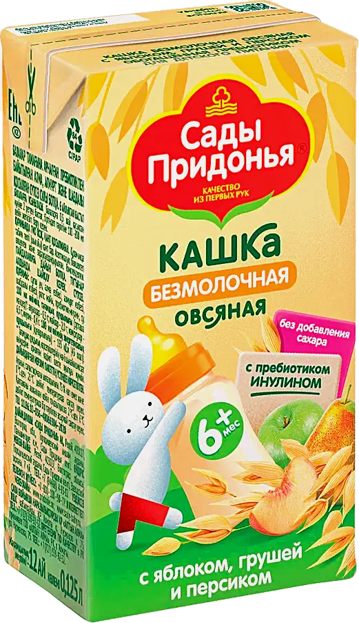 Каша овсяная Сады Придонья яблоко-груша-персик с 6 месяцев 125г - фото 3