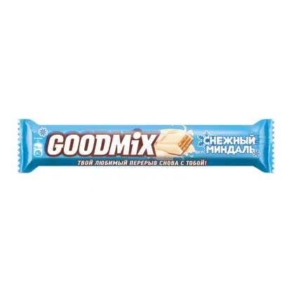 Изображение товара Шоколадный батончик Goodmix с миндалем и вафлей 40г продукт для сладкоежек