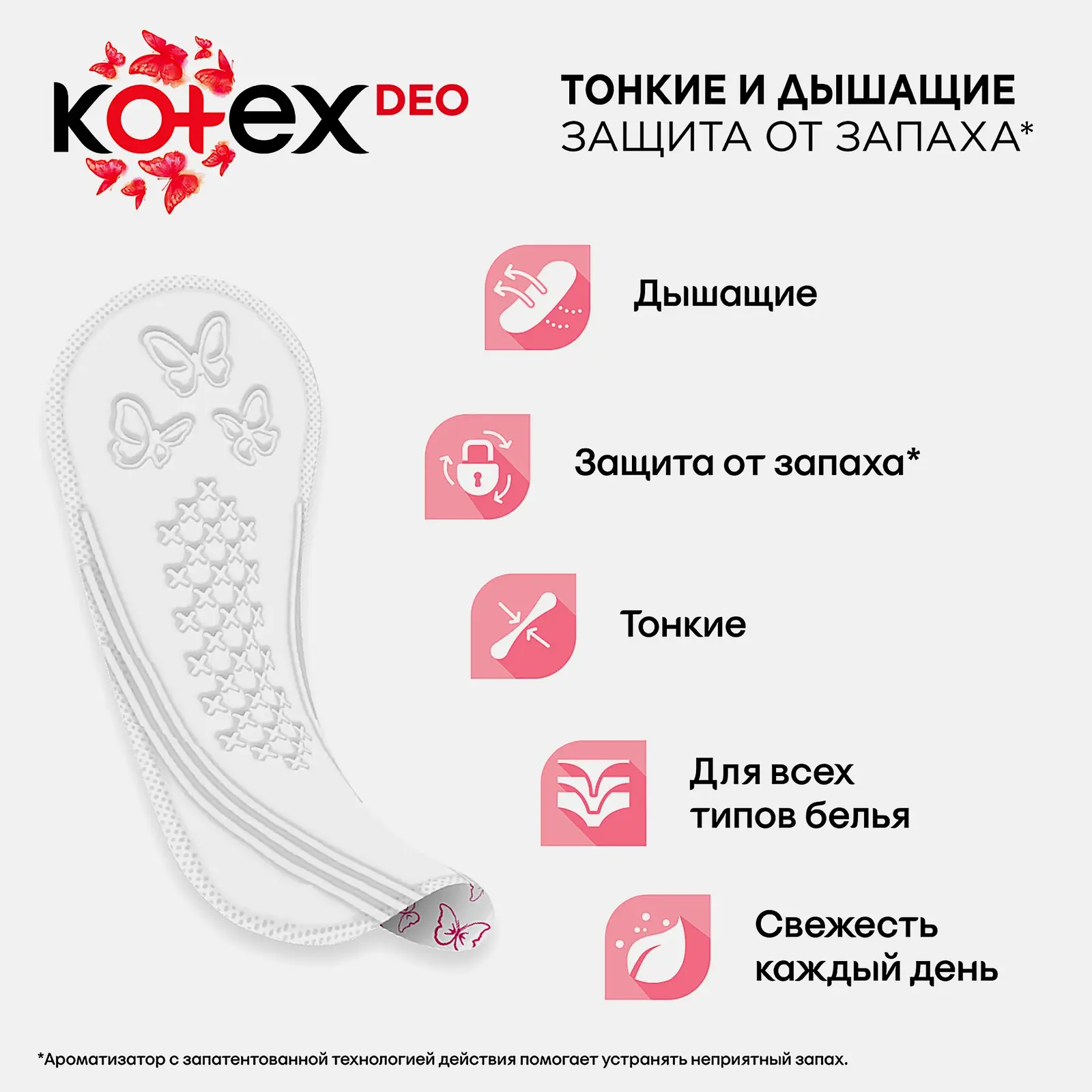 Прокладки ежедневные Kotex Deo Нормал 56шт - фото 4 Прокладки ежедневные Kotex Deo Нормал 56шт - фото 4