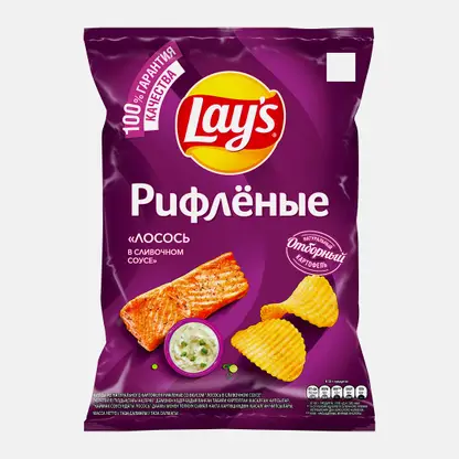 Чипсы Lays Рифлёные Лосось в сливочном соусе 140г