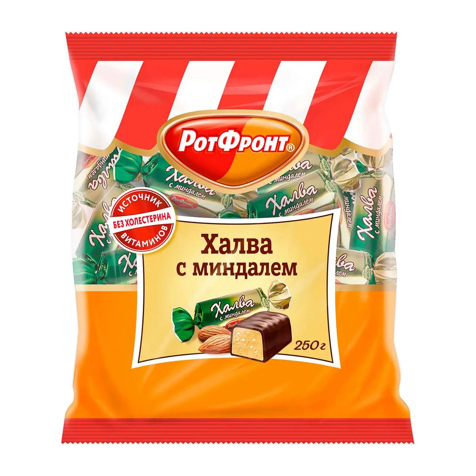 Изображение товара Конфеты Рот фронт Халва с миндалем 250г