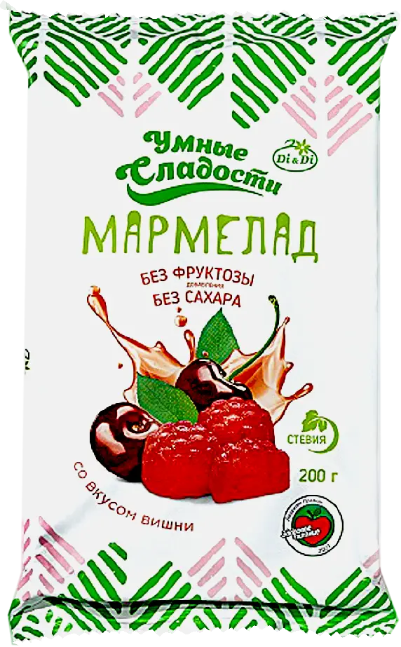 Мармелад Умные сладости желейно-формовой со вкусом вишни Di&Di 200г Мармелад Умные сладости желейно-формовой со вкусом вишни Di&Di 200г