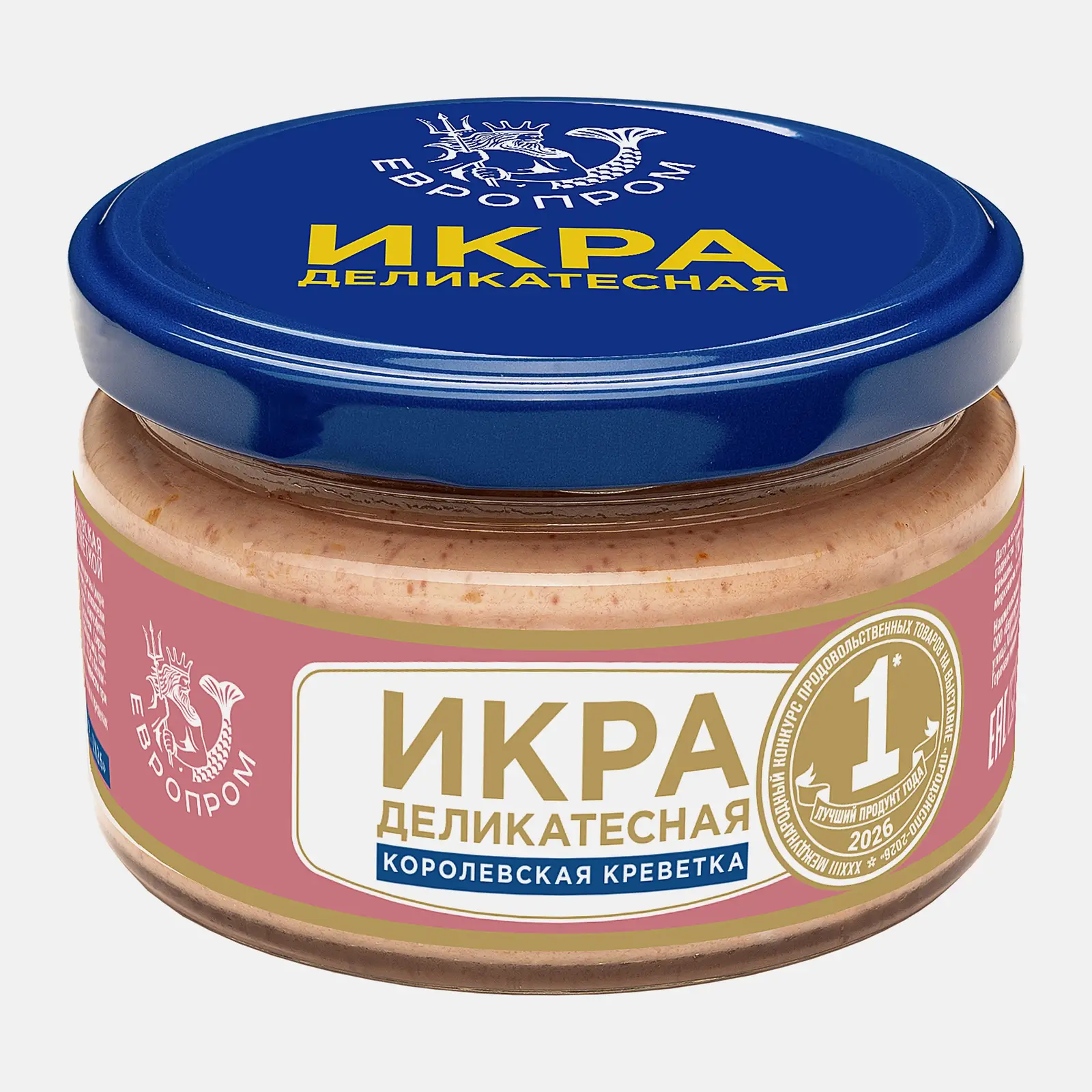 Икра сельди деликатесная с королевской креветкой Европром 180г Икра сельди деликатесная с королевской креветкой Европром 180г
