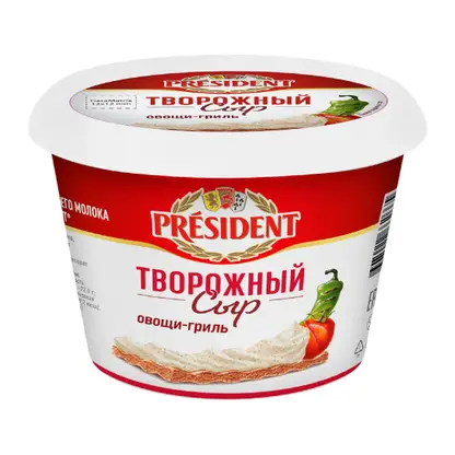 Изображение товара Сыр творожный President овощи гриль 54% 140г