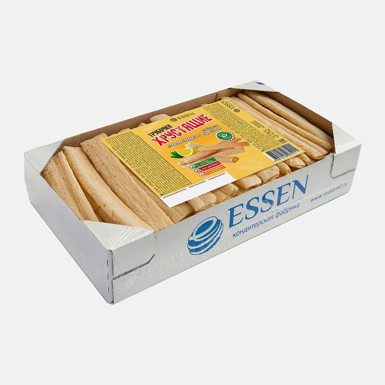 Трубочки хрустящие Лимонный крем Essen 400г