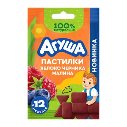 Изображение товара Пастилки Агуша Яблоко-черника-малина 12г