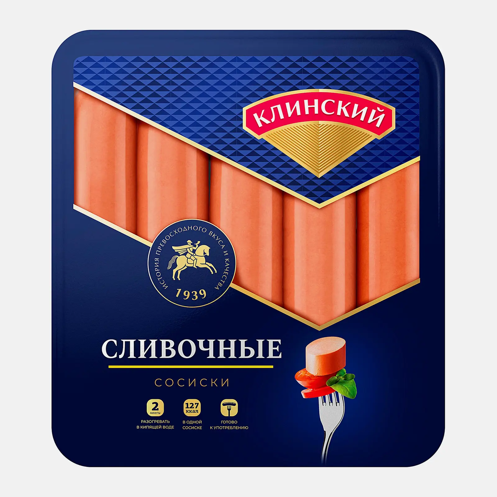 Изображение товара Сосиски Клинский Сливочные 470г натуральные без консервантов