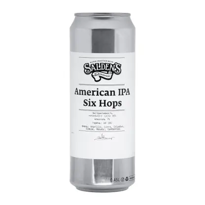 Изображение товара Пивной напиток Saldens American IPA Six Hops 7% 450мл жестяная банка