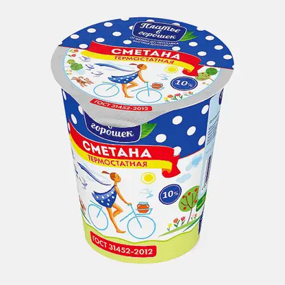 Сметана Платье в горошек термостатная 10% 300г