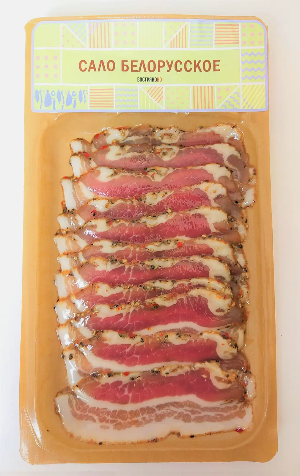Изображение товара Белорусское соленое сало Востряково нарезка 100г - натуральный деликатес