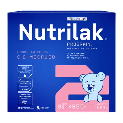 Изображение товара Смесь молочная Nutrilak Premium+2 с 6 до 12 месяцев 1.05кг Изображение товара Смесь молочная Nutrilak Premium+2 с 6 до 12 месяцев 1.05кг