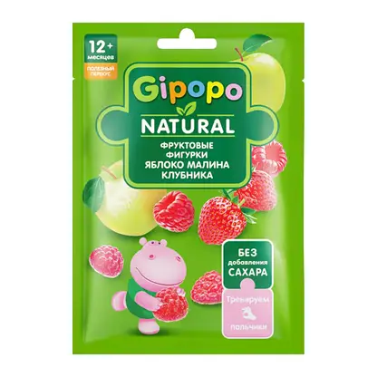 Изображение товара Фруктовые фигурки из яблока, клубники и малины с 12 месяцев Gipopo 15г