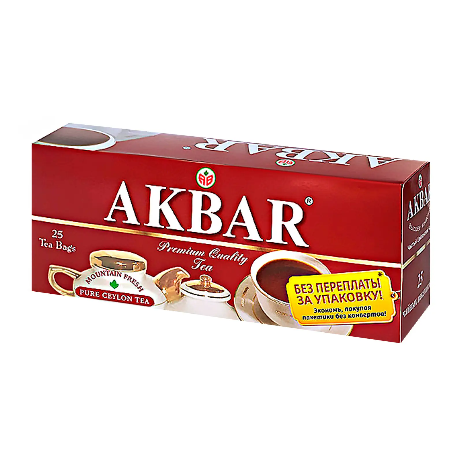 Изображение товара Черный чай Akbar Mountain Fresh в саше 25 штук, цейлонский мелкий байховый