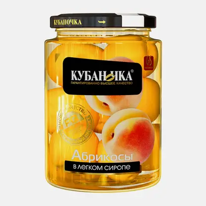 Абрикос в легком сиропе Кубаночка 520г