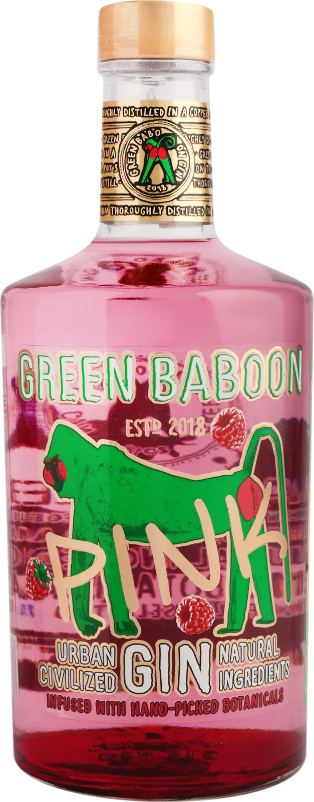 Изображение товара Джин Green Baboon Пинк 40% 500мл - крепкий алкогольный напиток