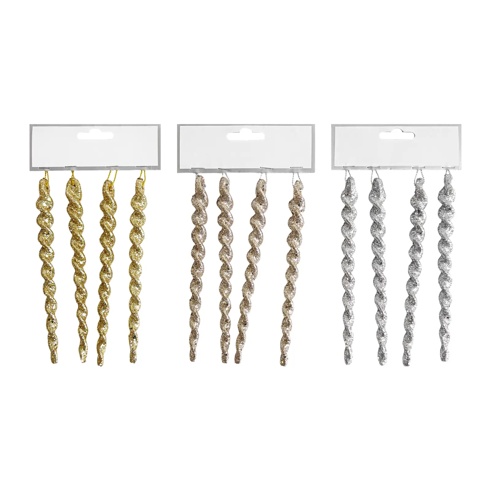 Изображение товара Набор украшений Сосульки 6971GL/4MM пластик 13см 4шт в ассортименте