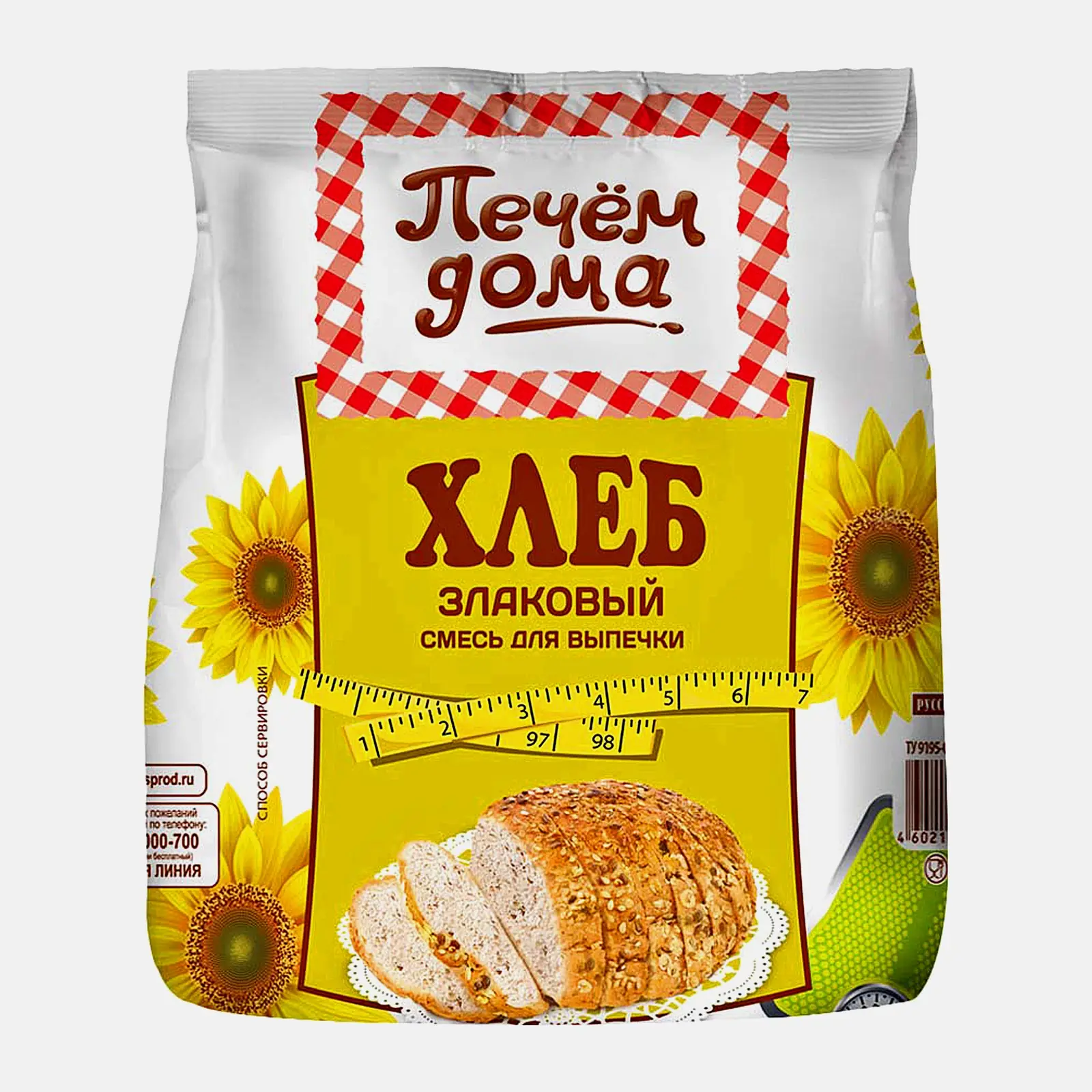 Изображение товара Смесь для выпечки хлеб злаковый Печем дома 500г натуральные ингредиенты