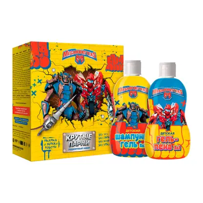 Изображение товара Подарочный набор Mega Monsters 2в1 шампунь и гель-пена для малышей