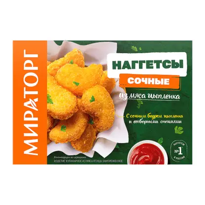 Изображение товара Наггетсы из мяса цыпленка Мираторг Сочные 250г