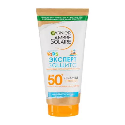 Изображение товара Крем детский Garnier Ambre Solaire Солнцезащитный для нежной чувствительной кожи Kids эксперт защита SPF50 175мл 