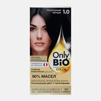 Краска для волос Only Bio Color тон 1.0 Роскошный черный 115мл