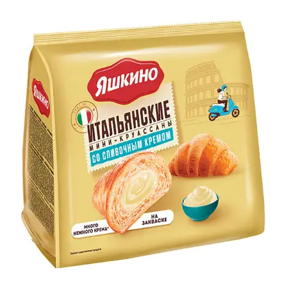 Изображение товара Мини-круассаны со сливочным кремом Яшкино 180г