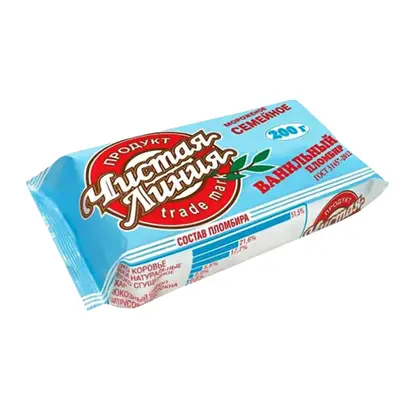 Изображение товара Мороженое Чистая Линия Семейное Пломбир Ванильный 12% 200г