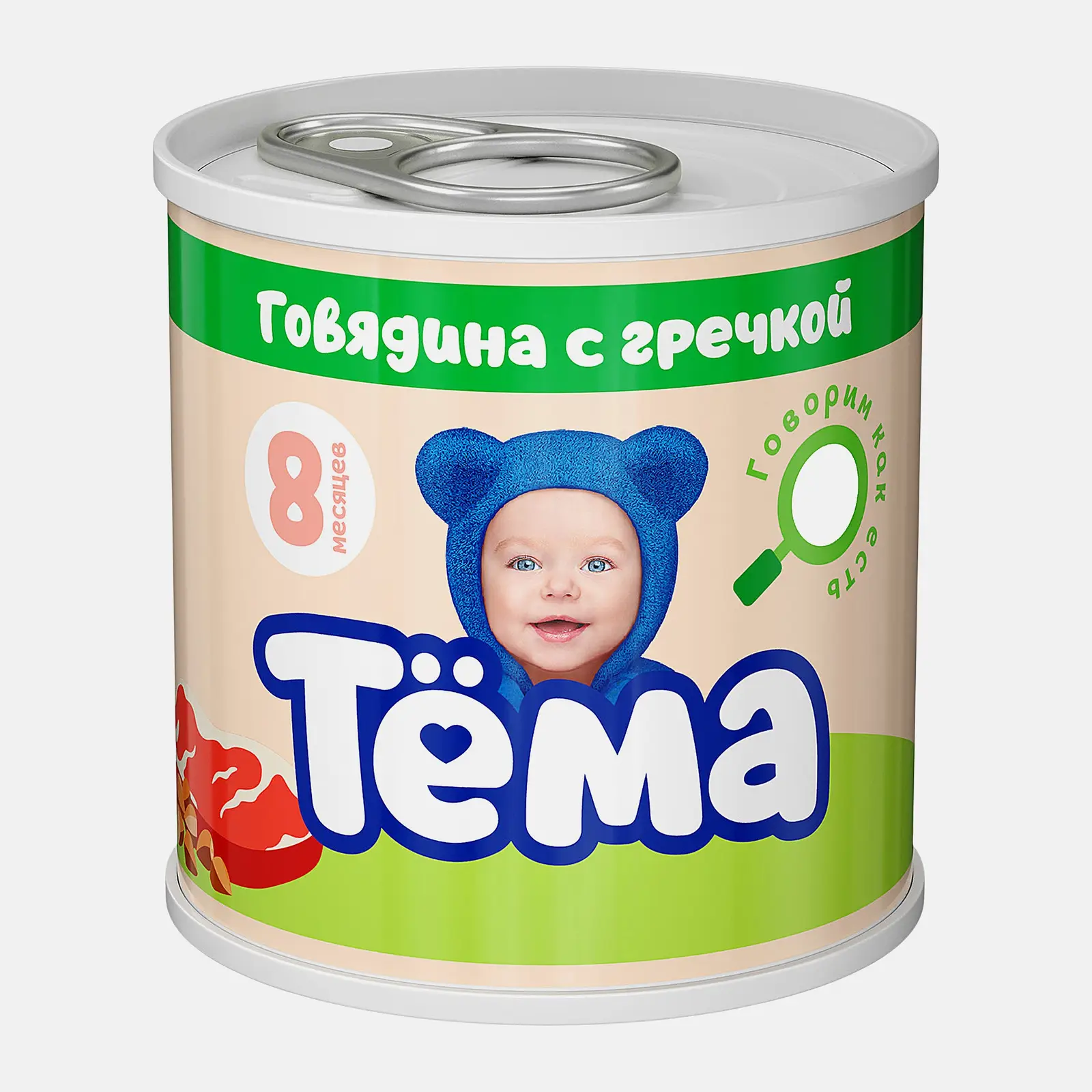 Изображение товара Пюре Тема говядина с гречкой для детей от 8 месяцев, 90г