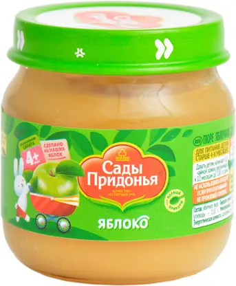 Изображение товара Пюре детское Сады Придонья яблоко с 4 месяцев 80г