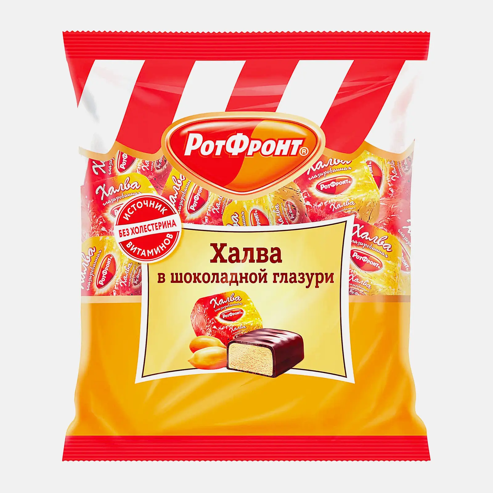 Изображение товара Конфеты Рот Фронт Халва в шоколадной глазури 370г
