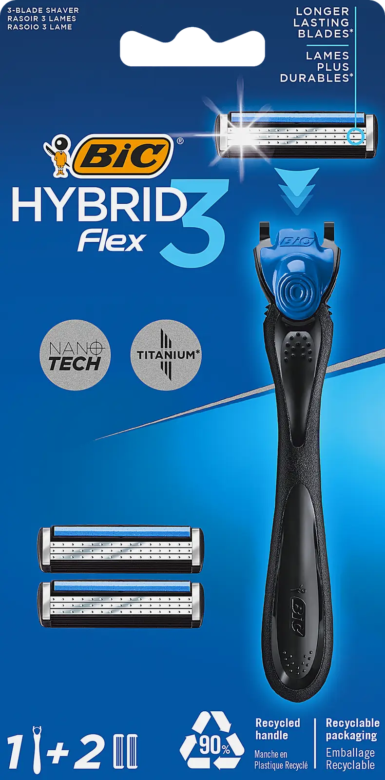 Бритвенная система мужская BIC Hybrid 3 Flex 1 ручка и 2 сменные кассеты с 3 лезвиями Бритвенная система мужская BIC Hybrid 3 Flex 1 ручка и 2 сменные кассеты с 3 лезвиями
