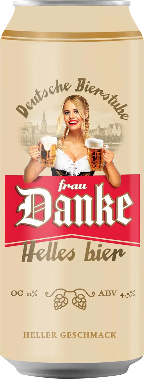 Изображение товара Пиво Frau Danke светлое фильтрованное 4.5% 450мл