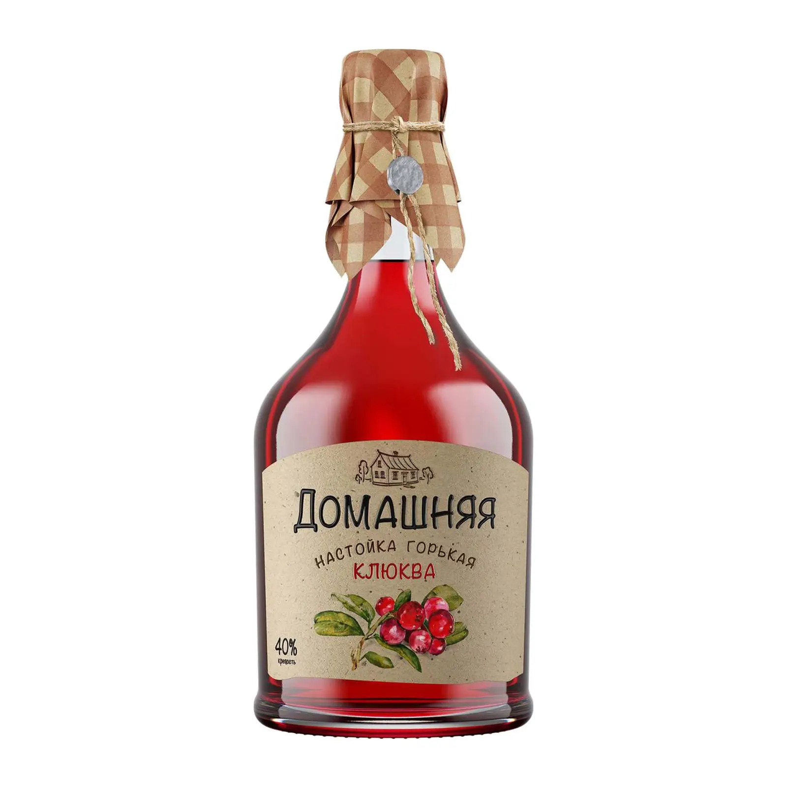 Изображение товара Настойка горькая клюквенная Домашняя 40% 100мл