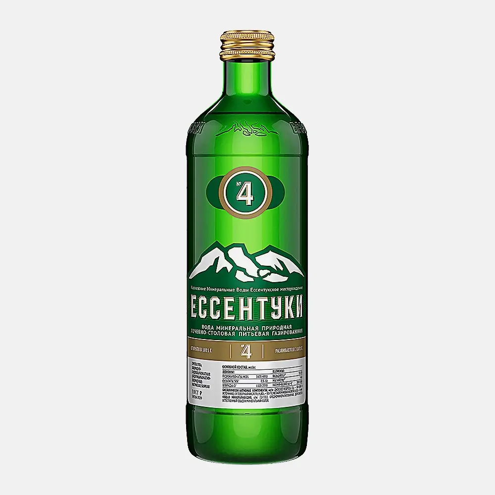 Изображение товара Минеральная газированная вода Ессентуки №4 450 мл стекло