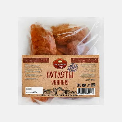 Котлеты Вкусный пир Свиные 600г