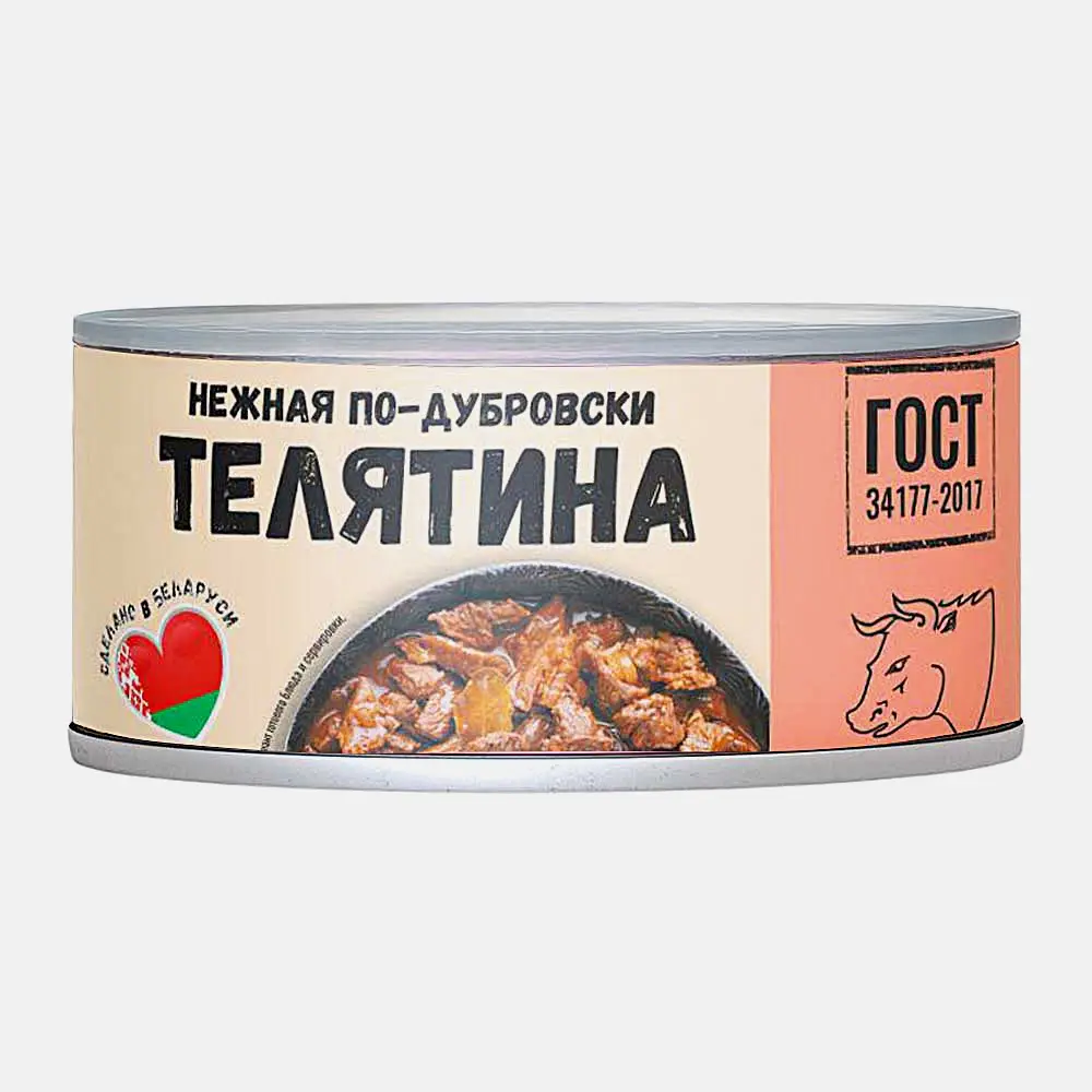 Изображение товара Телятина нежная по-дубровски 325 г натуральное мясо с специями