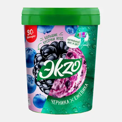 Молочное мороженое Черника-Ежевика с черникой Экзо 520г