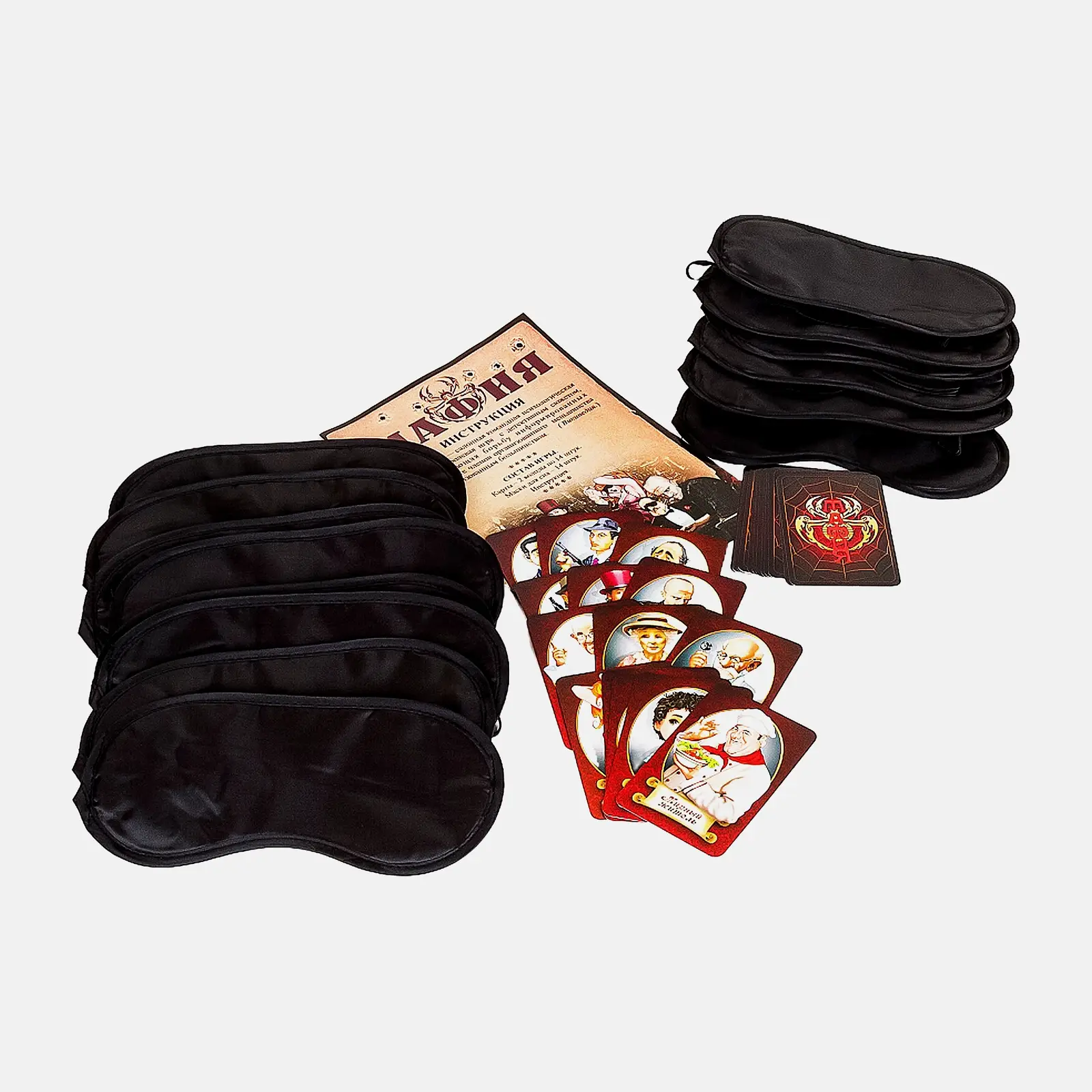 Игра настольная карточная Мафия с масками 10кор 320г 30*21*4.2см