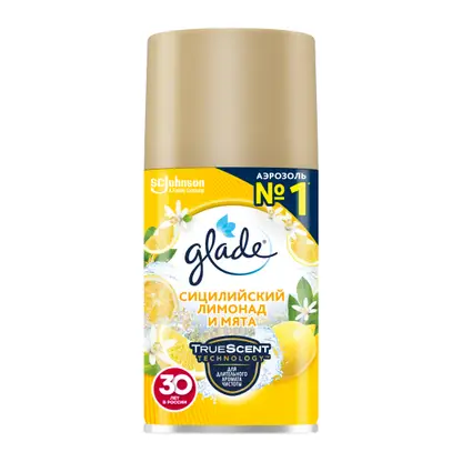 Изображение товара Сменный баллон для освежителя воздуха Glade Automatic Сицилийский лимонад и мята 269мл
